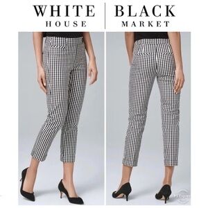 WHITE HOUSE BLACK MARKET Gingham Ankle Pants Size 4S LIKE NEW